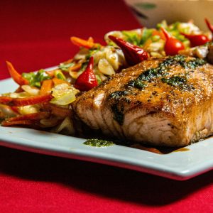 Grilled Salmon Italian Style